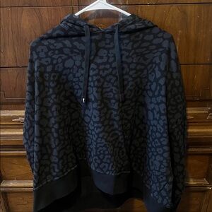 Nike Women's Black Leopard Crewneck Hoodie